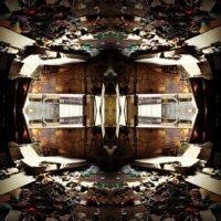mirror photo image of hijacked building in Johannesburg