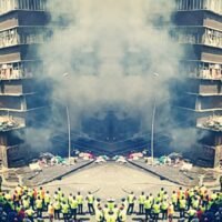 mirror photo image of hijacked building in Johannesburg