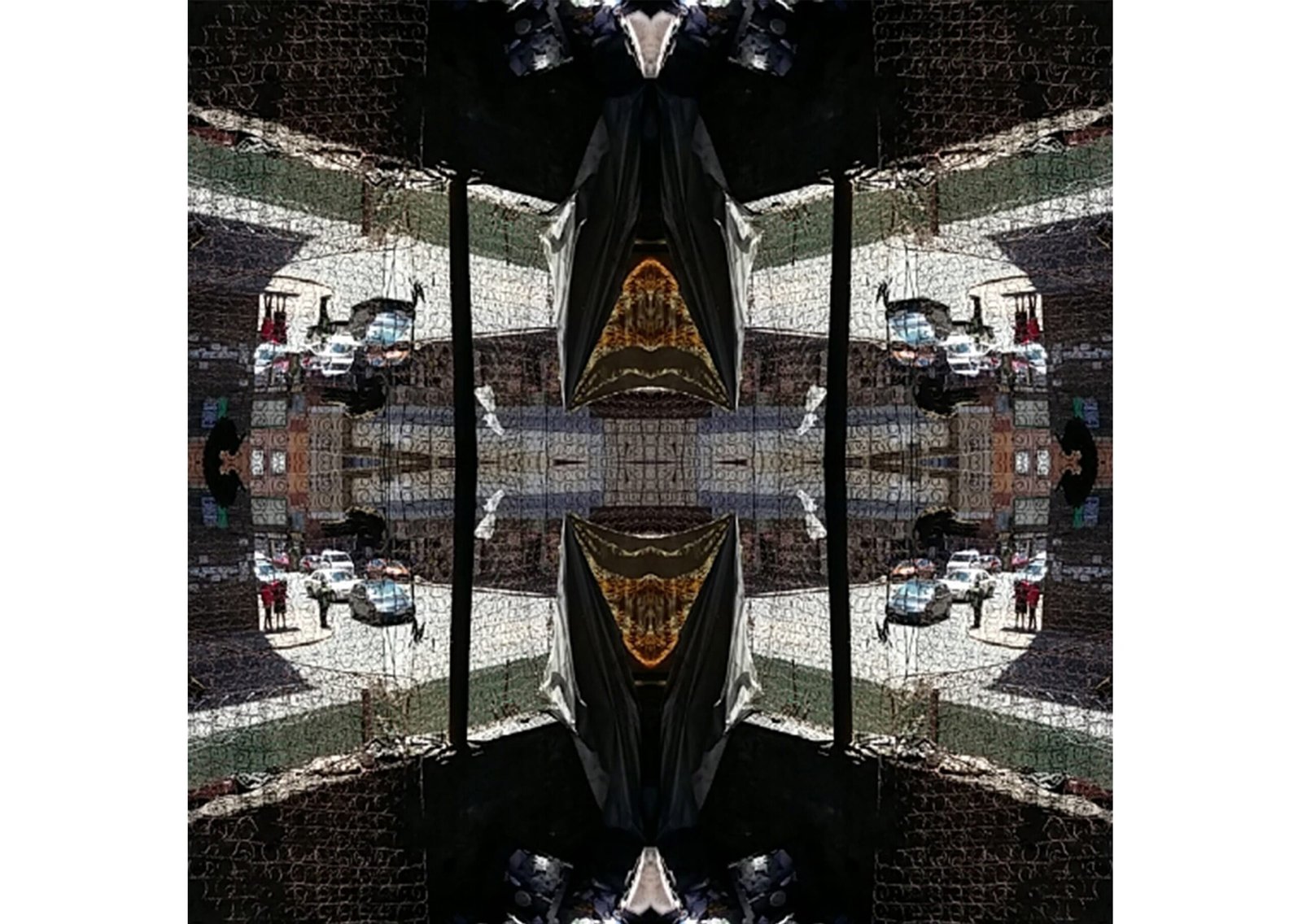 mirror photo image of hijacked building in Johannesburg